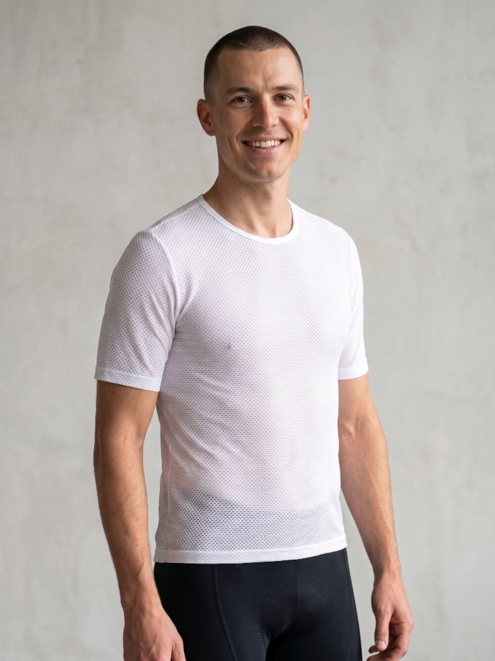 NWOT Mens White Breathable Mesh Short Sleeve Cycling Base Layer Shirt Medium
